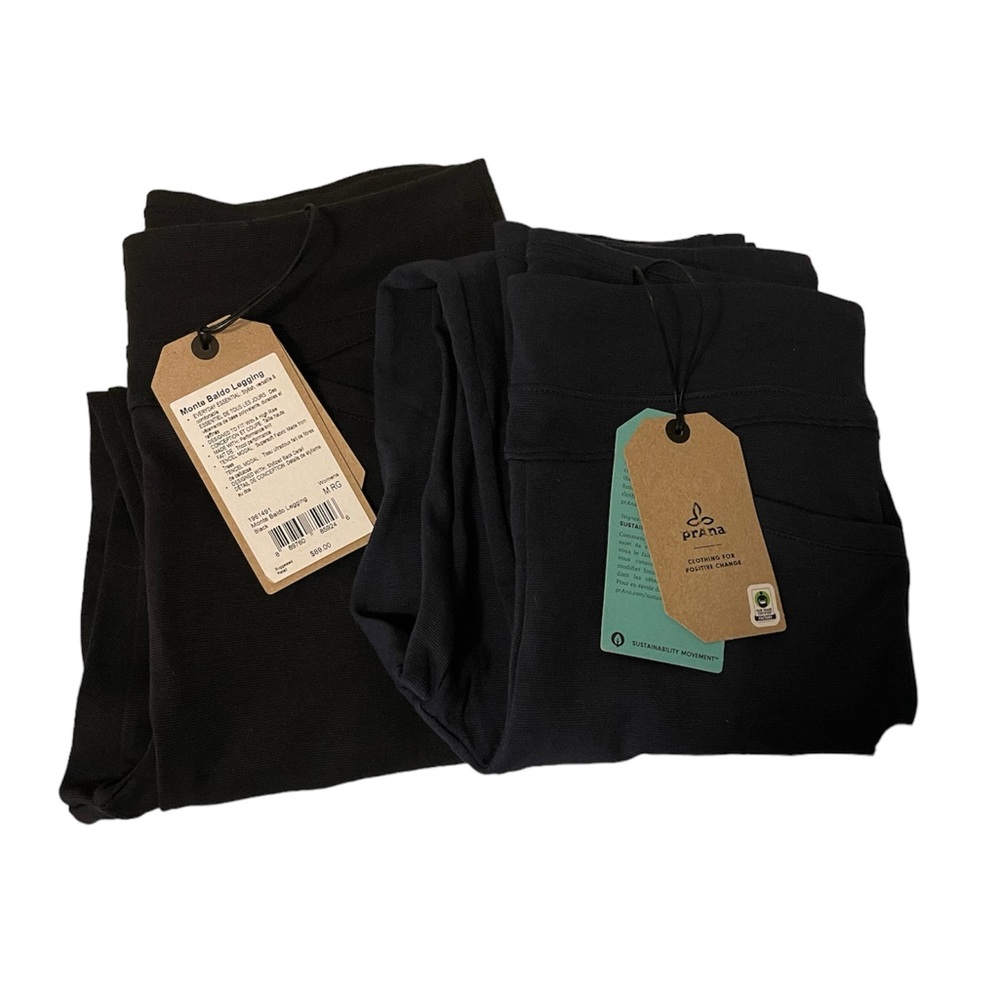 prAna Monte Baldo Leggings - Women's NWT Lot of 2 Size Medium Black /Navy Blue
